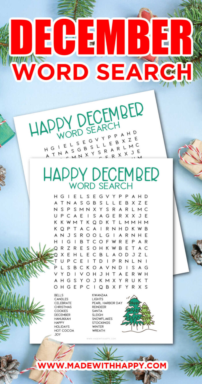 december word searches