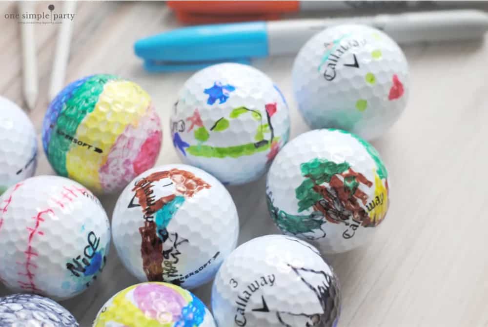 Decorated Golf Balls For Father's Day