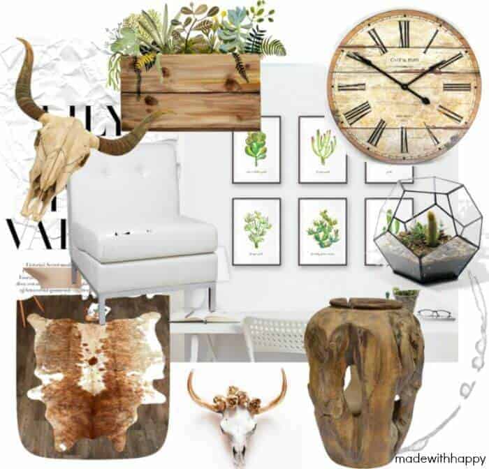 Room Inspirations | Desert Rustic | Decorate your house with the rustic desert feel. | Decorate with animal skulls | www.madewithHAPPY.com