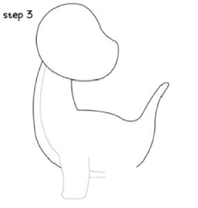 Dinosaur Drawing easy step 3