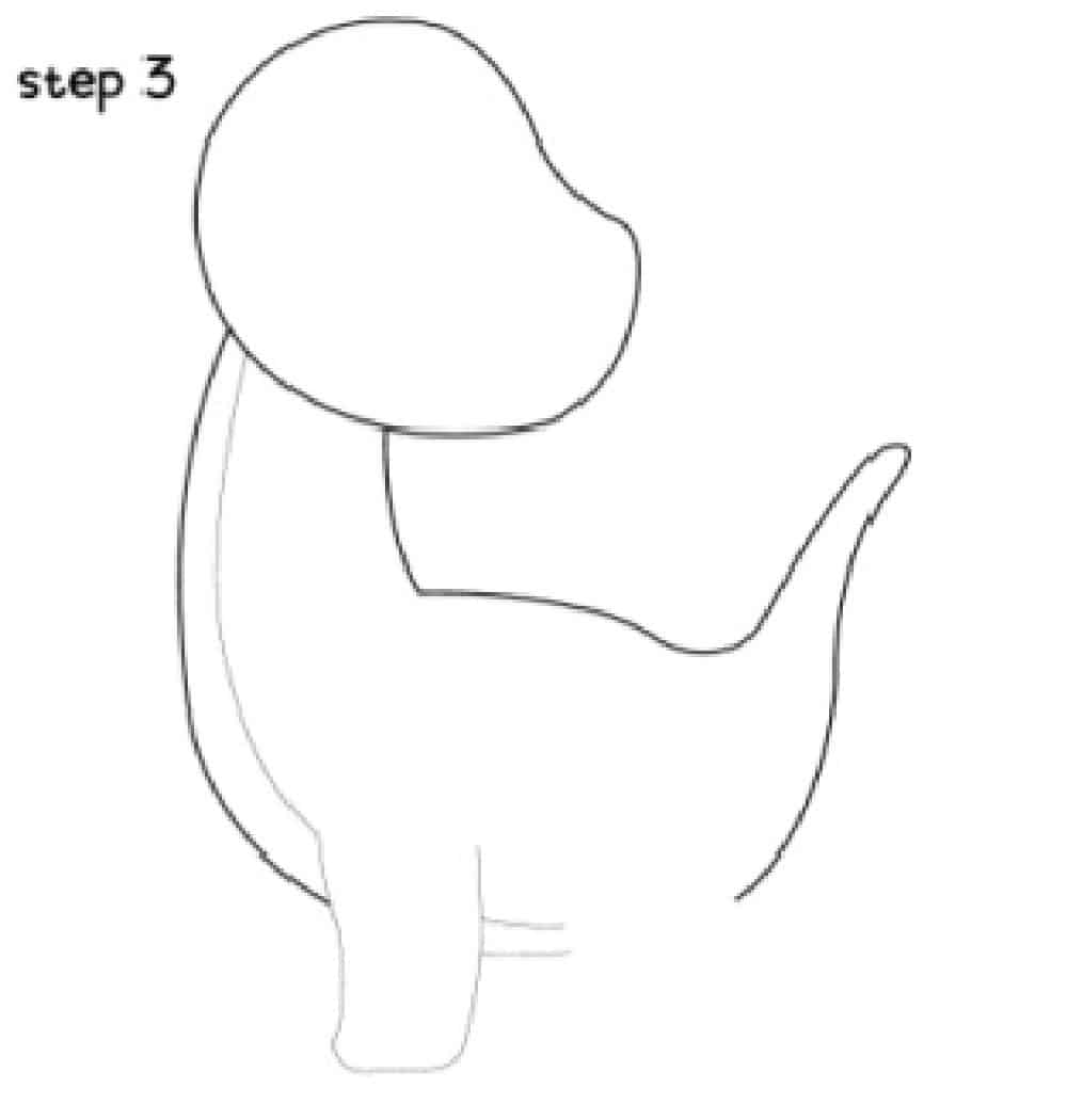 Dinosaur Drawing easy step 3