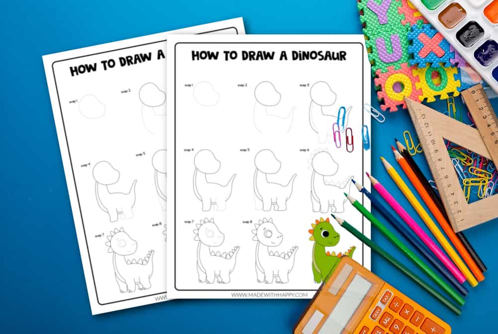 dinosaur drawing easy