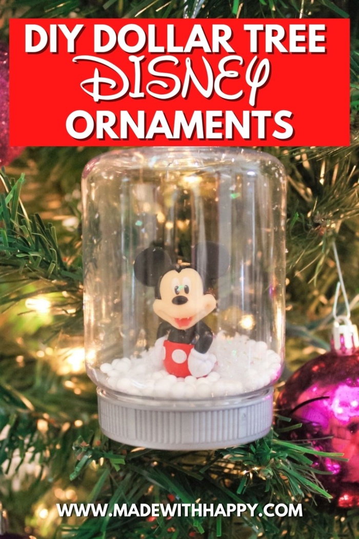 DIY Dollar Tree Disney Ornaments - Made with HAPPY