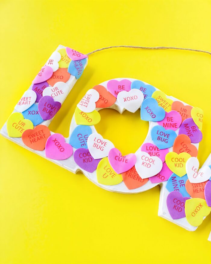 conversation heart sticker craft