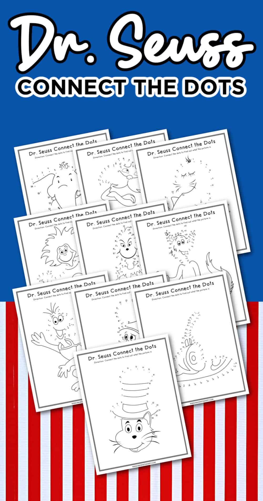 Free Printable Dr. Seuss Connect the Dots - Made with HAPPY