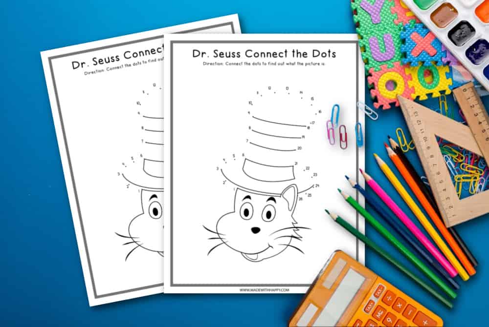 Free Printable Dr. Seuss Connect the Dots - Made with HAPPY