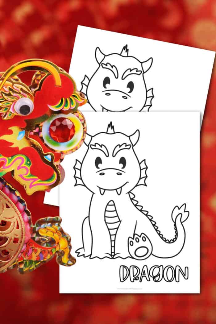 printable dragon coloring pages made with happy