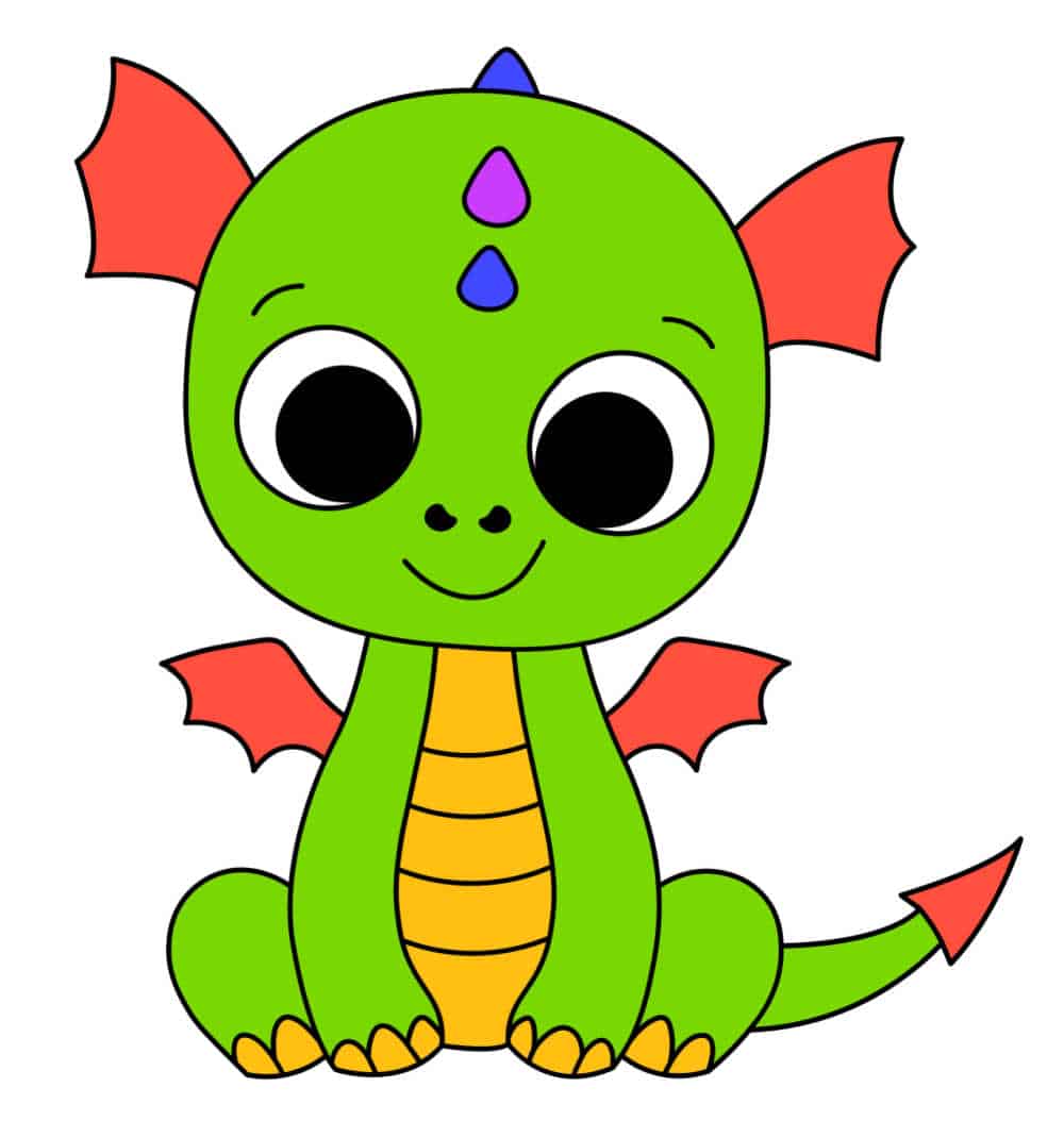 Cute Dragon Coloring Pages Small Baby Dragon Coloring Pages Outline Sketch  Drawing Vector, Dragon Drawing, Baby Drawing, Wing Drawing PNG and Vector  with Transparent Background for Free Download