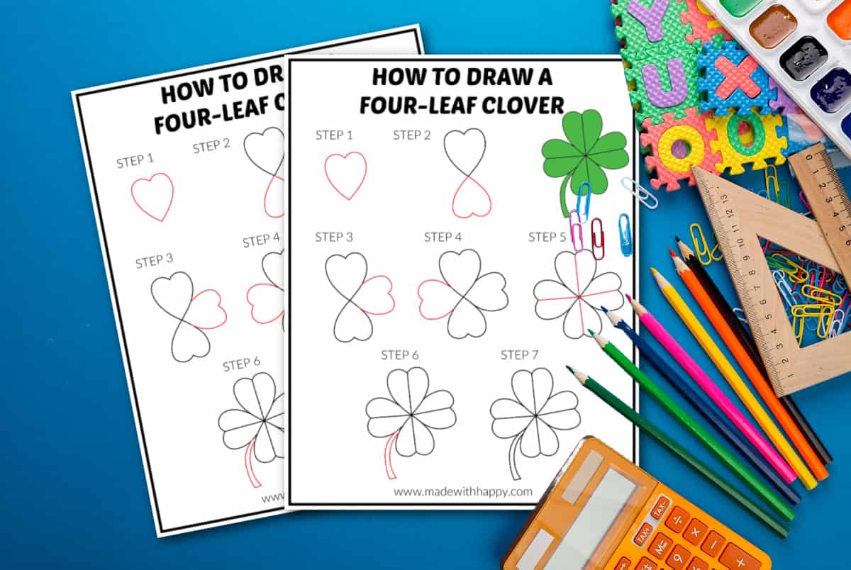 draw four leaf clover