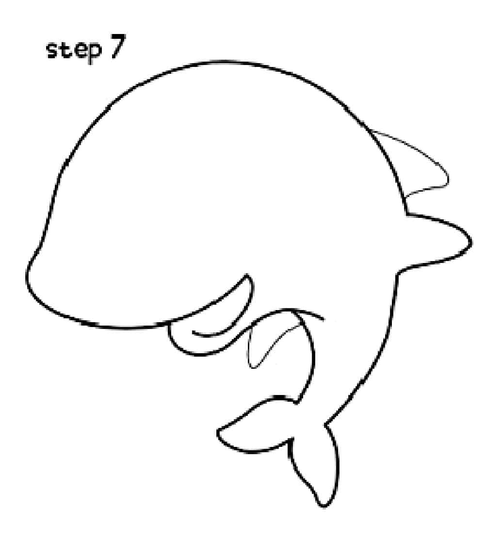 step 7 of shark drawing