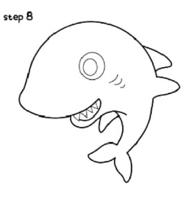 step 8 of drawing a shark