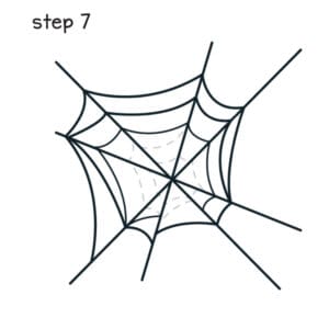 drawing a spider web step 7