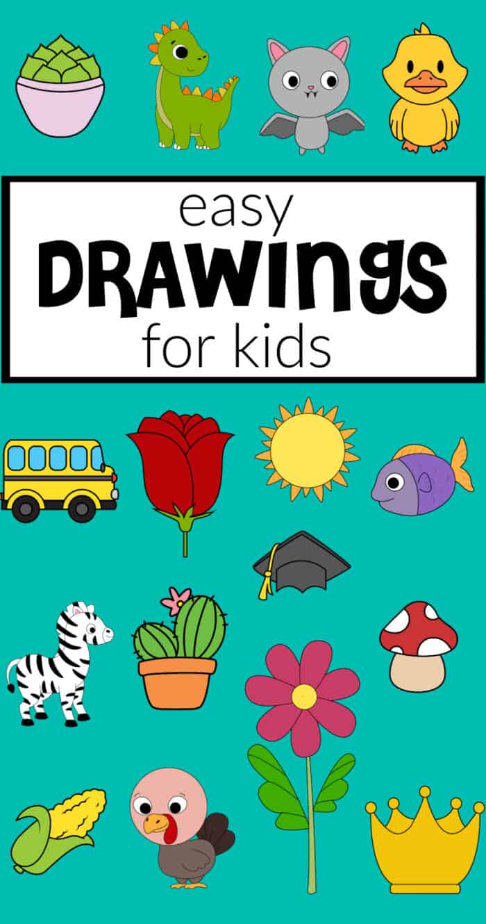 Easy Pencil Drawings for Kids - Simple Ideas with Pictures - Kids Art &  Craft