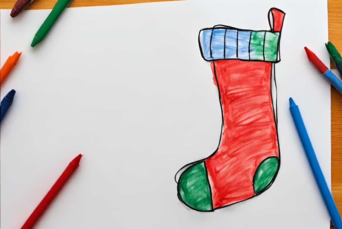 drawing of a stocking for kids