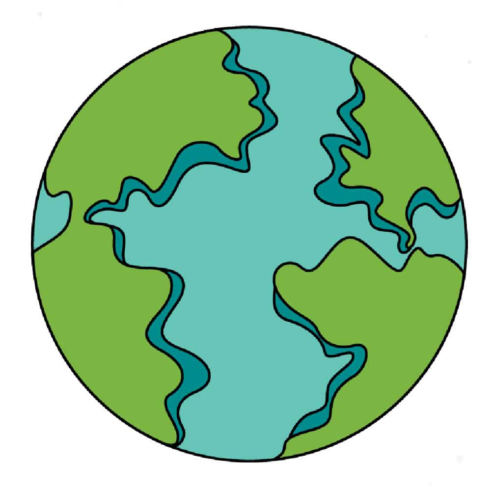 Drawing of the Earth