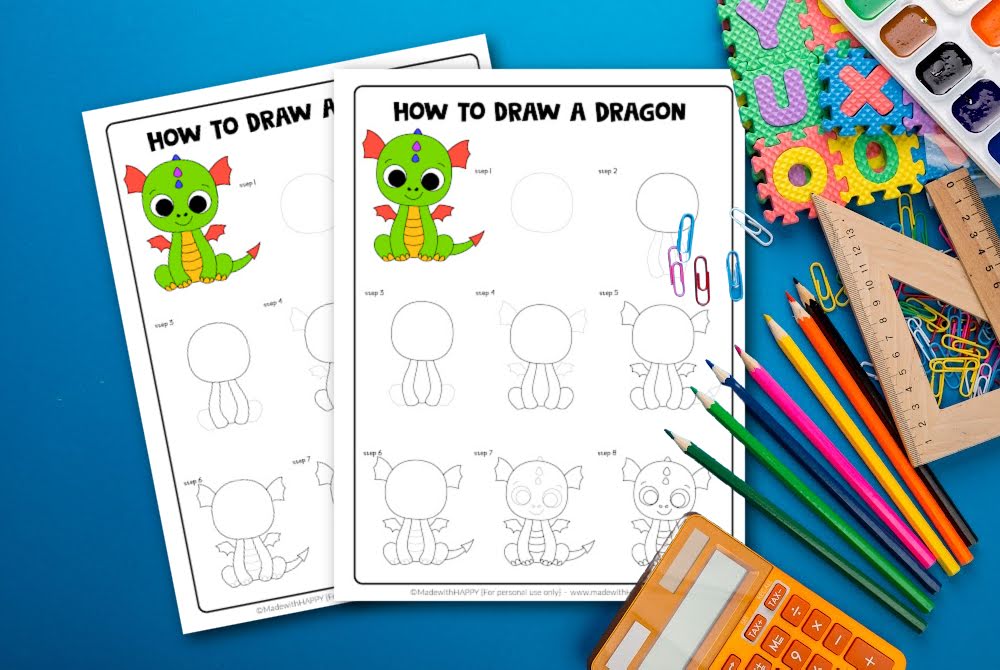 drawings of dragons easy