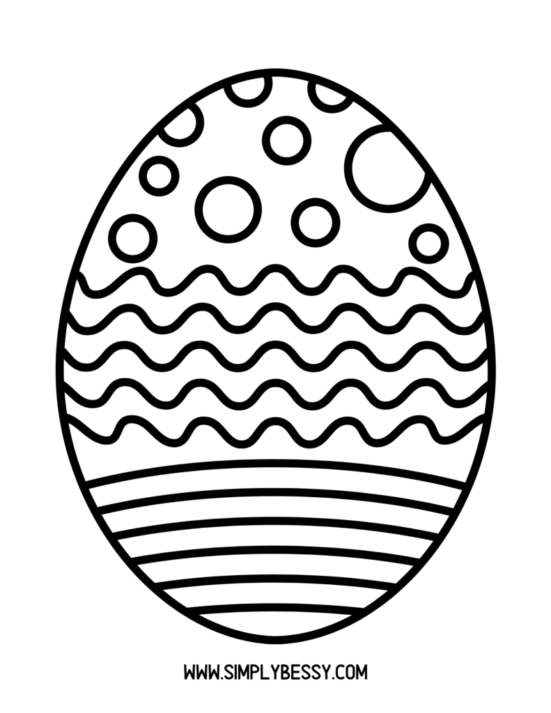 easter egg template squiggle lines