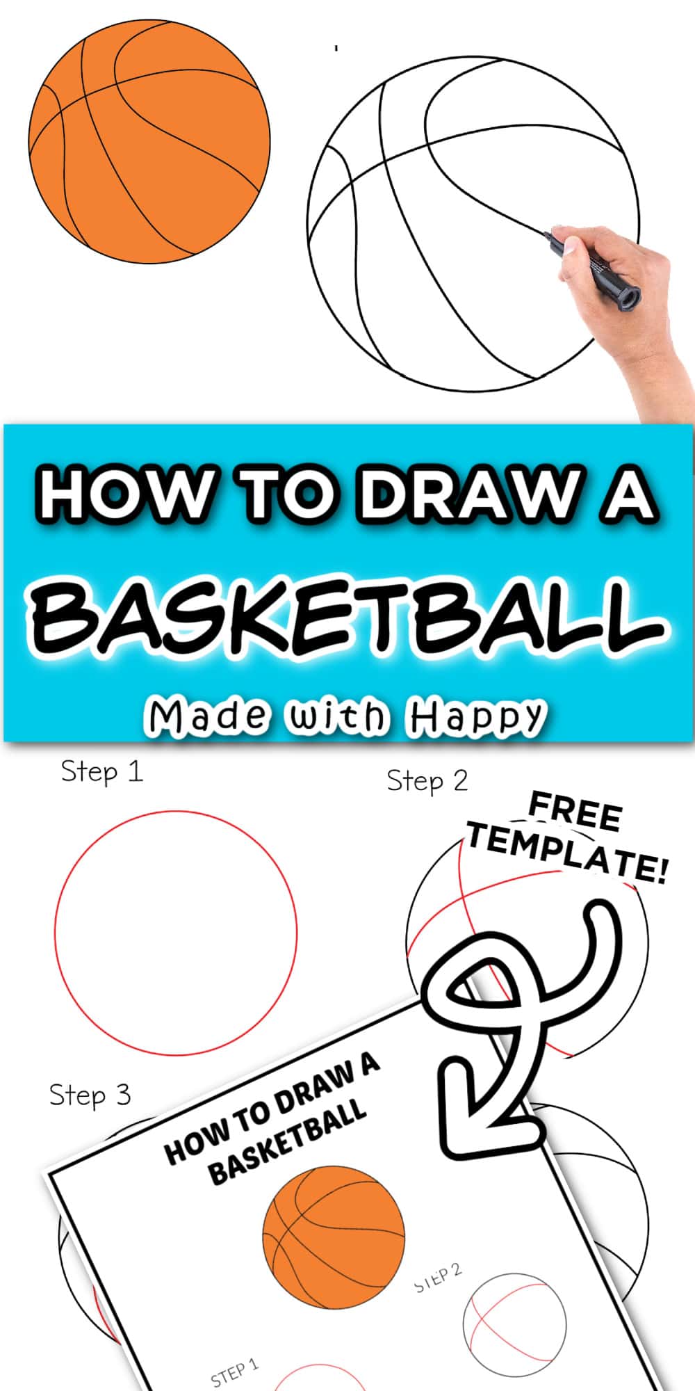 easy basketball drawing