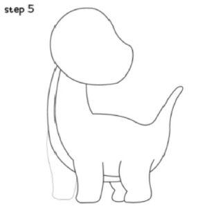 Easy Dinosaur Drawing Step 5