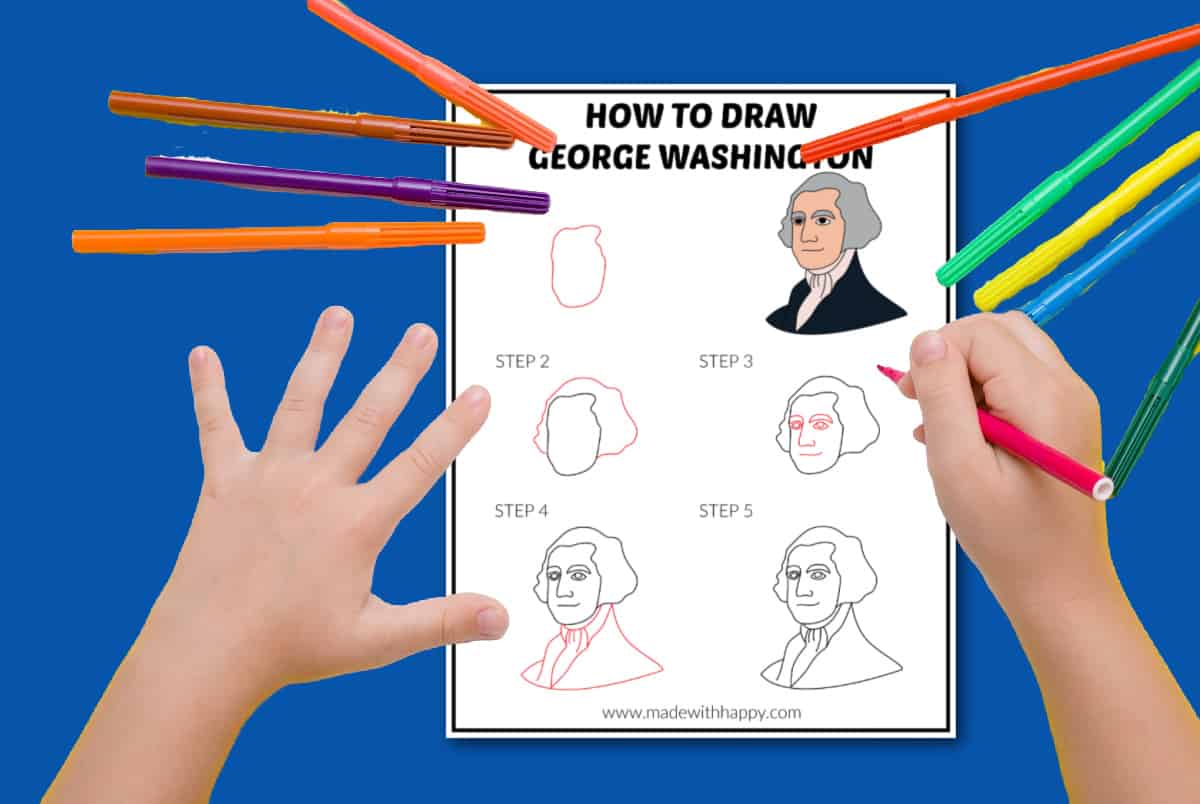 easy drawing of george washington