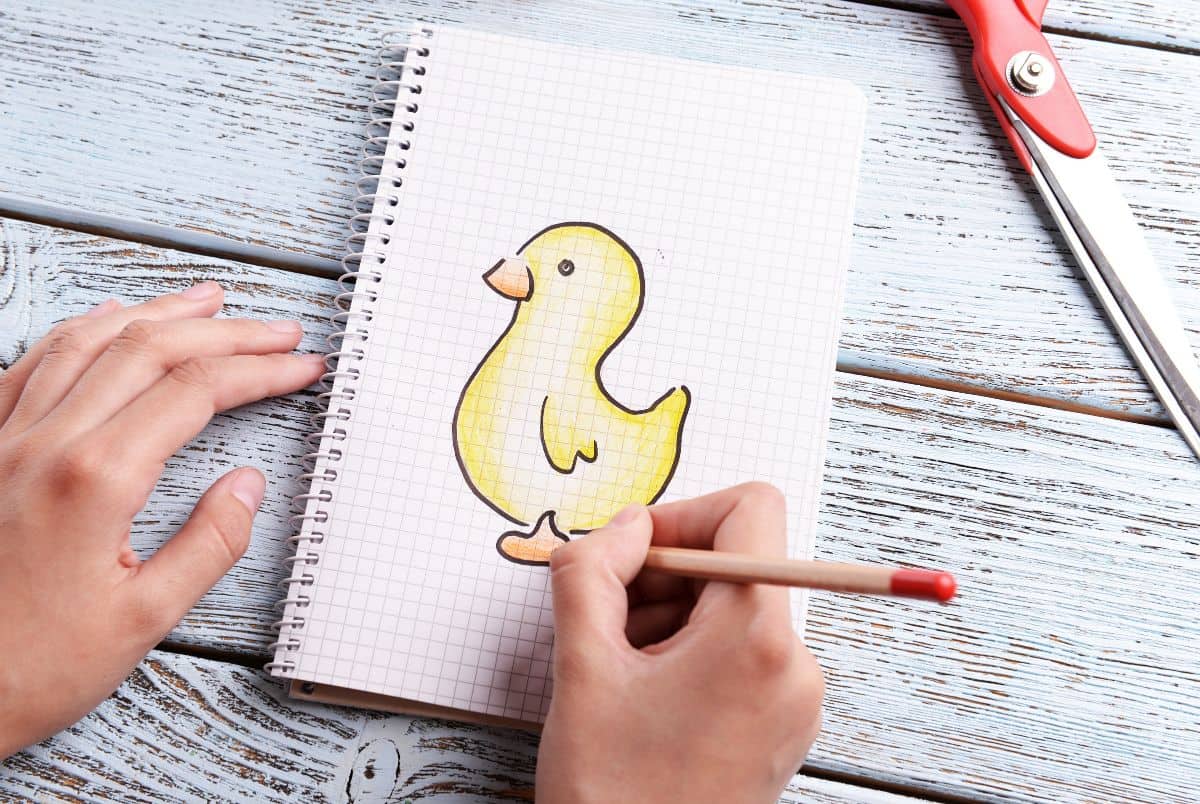 easy duck drawing