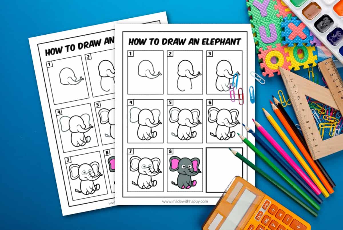 easy elephant drawing