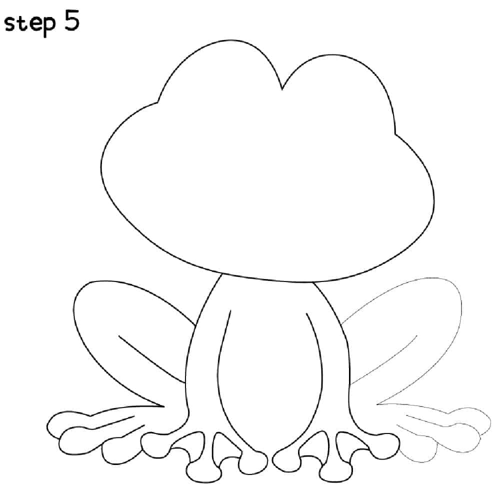 Easy Frog Drawing Step 5
