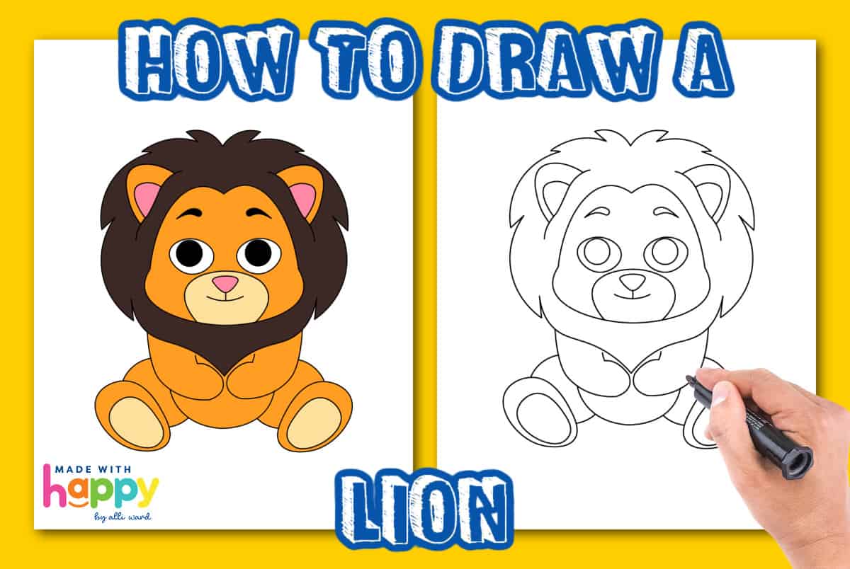 How to draw a lion easy step by step - Easy animals to draw-saigonsouth.com.vn
