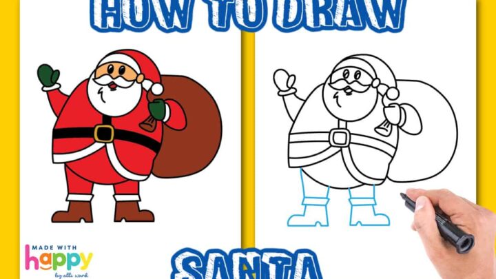 How To Draw Santa Claus & Christmas Tree |Step-By-Step Guide-saigonsouth.com.vn
