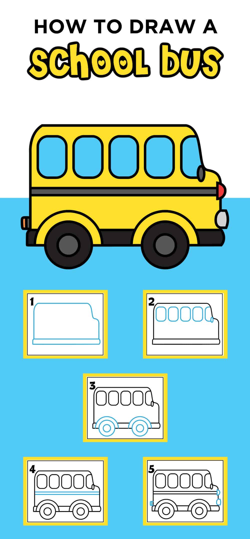 Easy School Bus Drawing