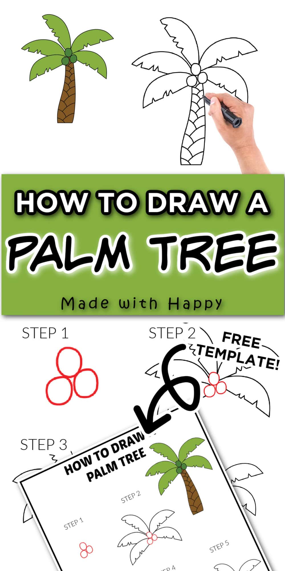 easy to draw palm tree