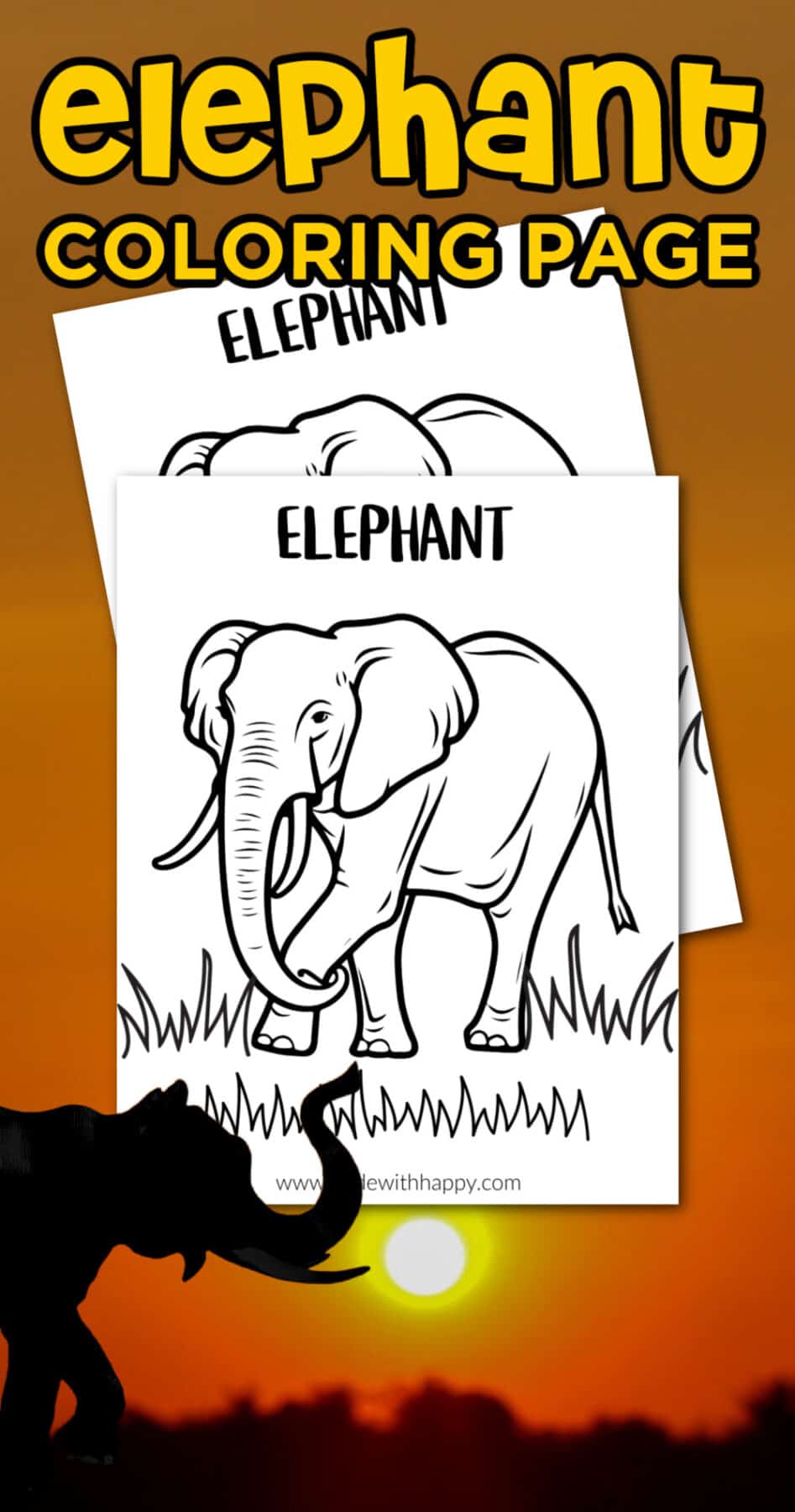 elephant coloring sheet