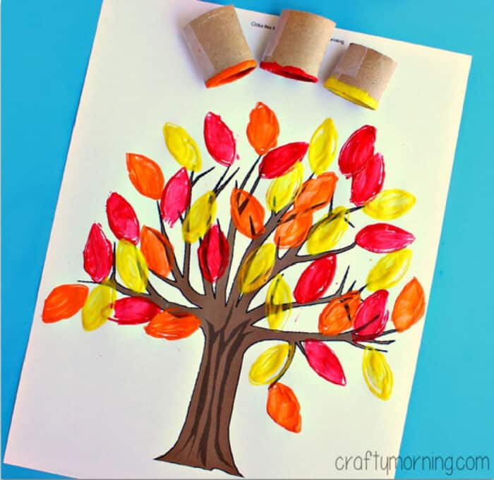 Fall Tree Craft For Kids Using a Toilet Paper Roll