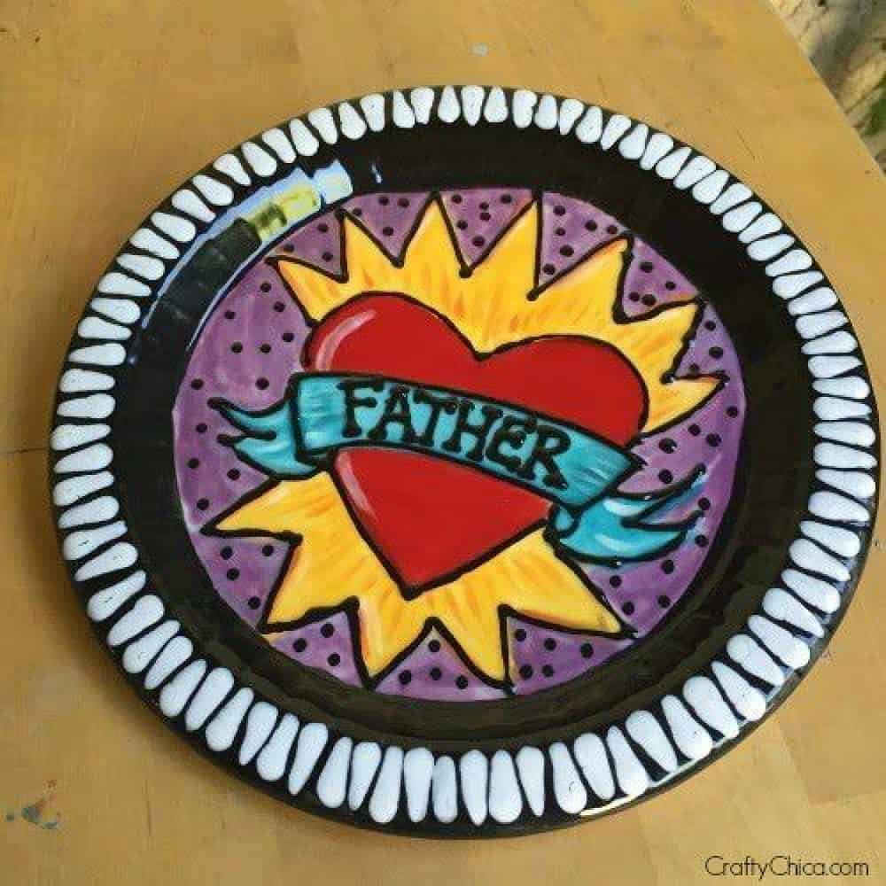 Father's Day Crafts Painted Paper Plate