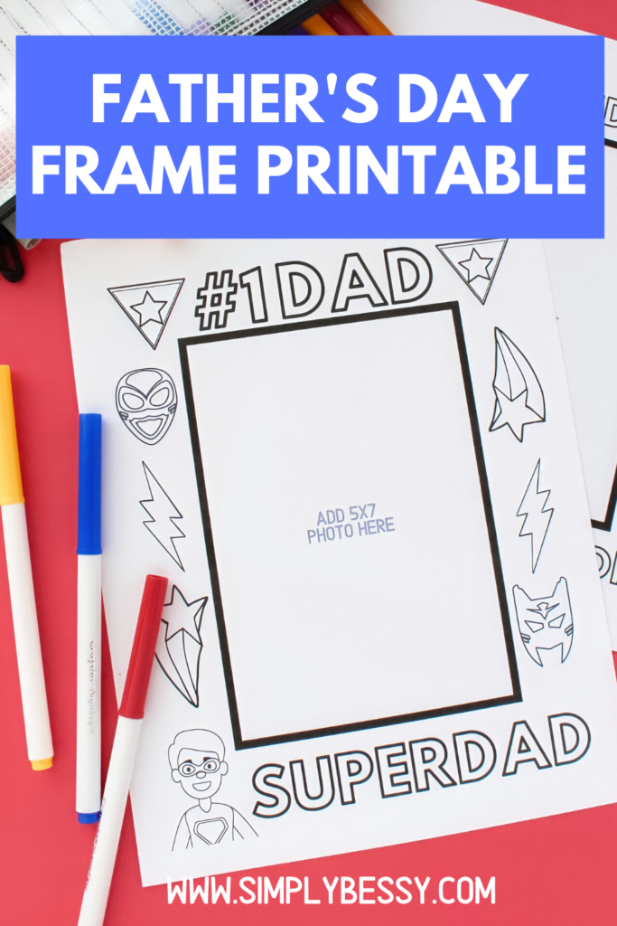 superdad frame printable father's day craft
