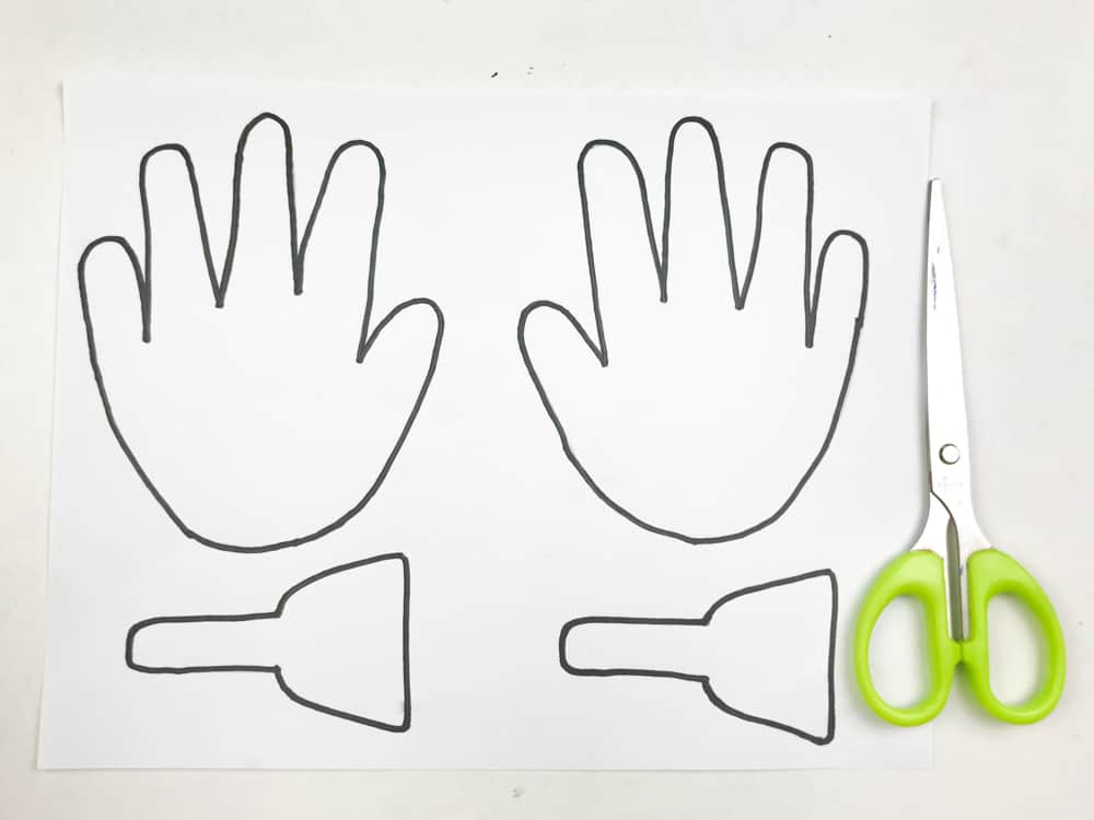 father's day Grill Card Trace Handprints Two spatula shapes
