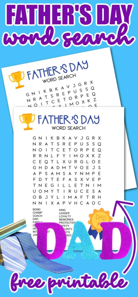 Free Printable Father's Day Word Search - Made with HAPPY