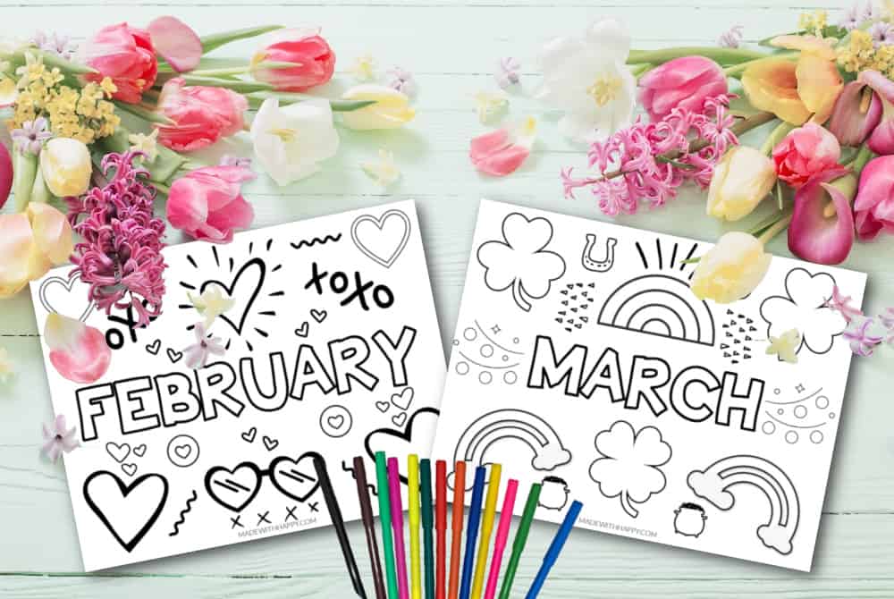 february march coloring pages