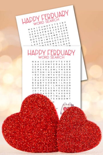 Free Printable February Word Search - Made with HAPPY