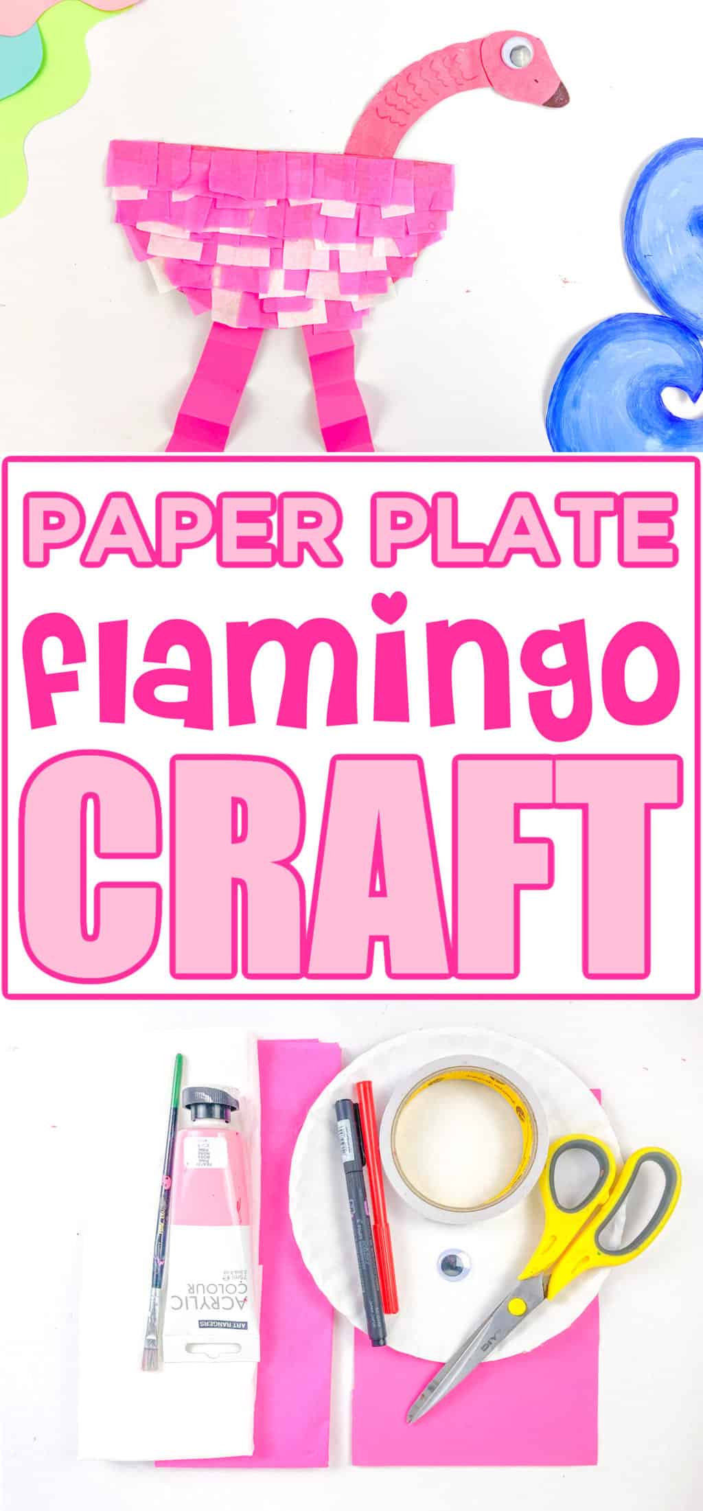 Flamingo Craft Paper Plate