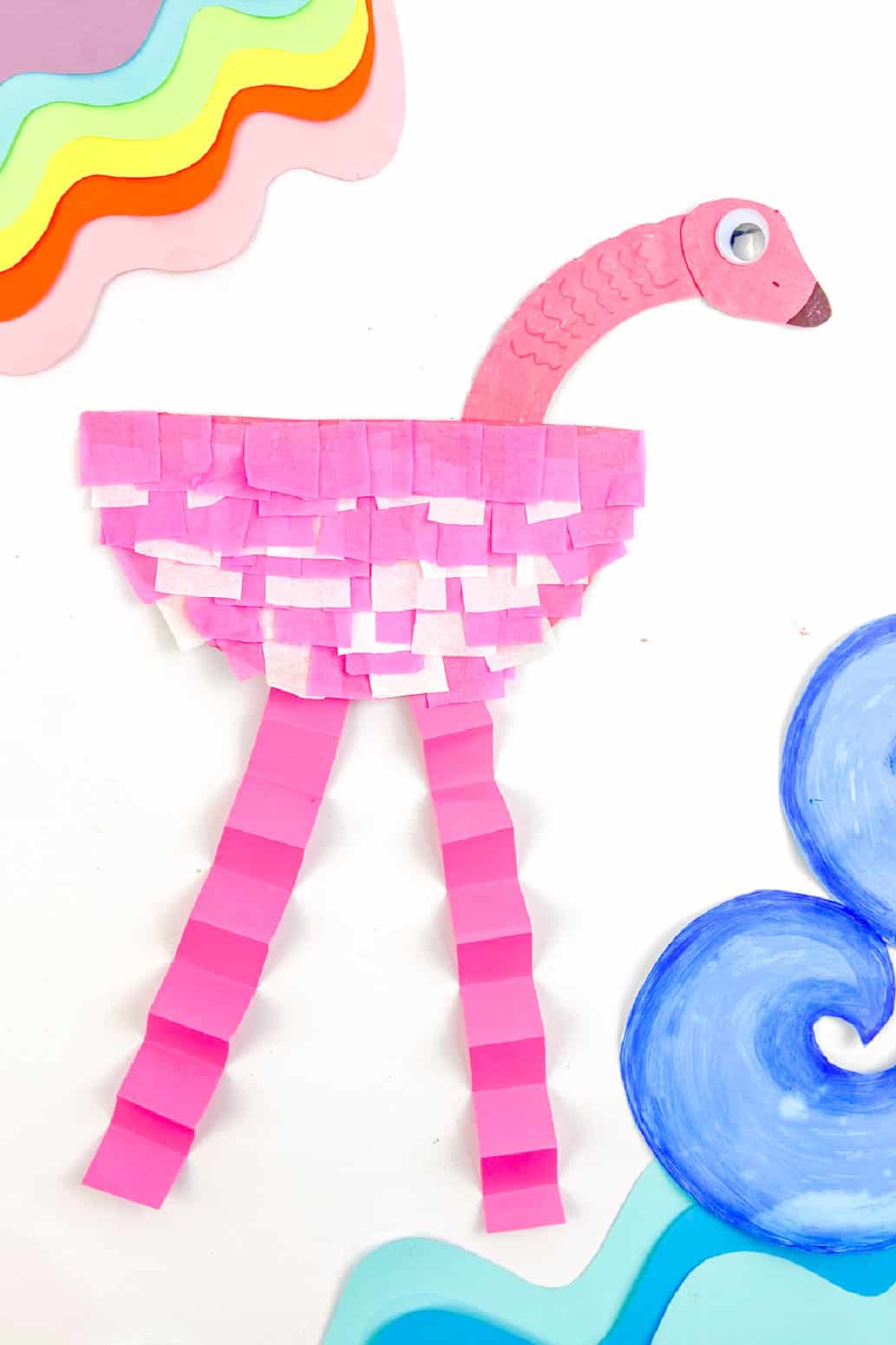 Paper Plate Flamingo Craft For Kids Made with HAPPY