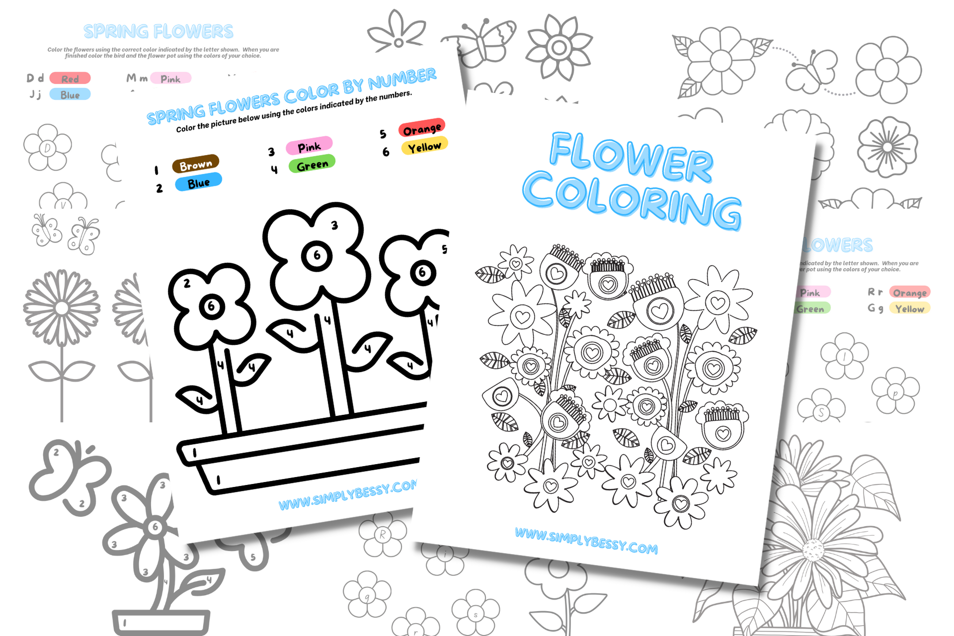 flower coloring pages for kids