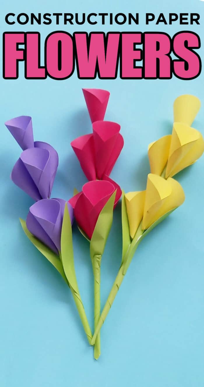 flowers with construction paper