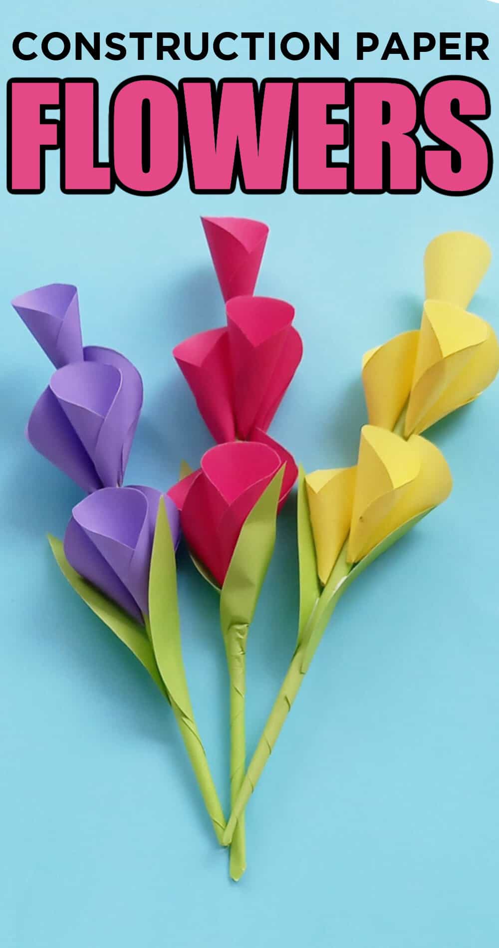 How To Make Construction Paper Flowers Made with HAPPY