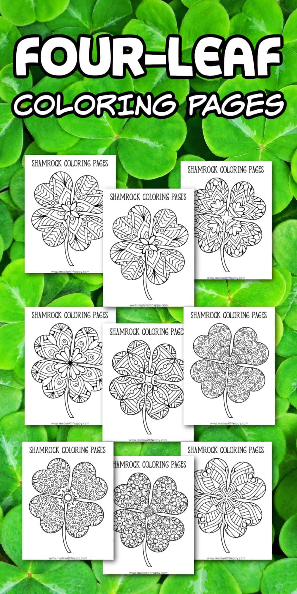 four leaf coloring pages