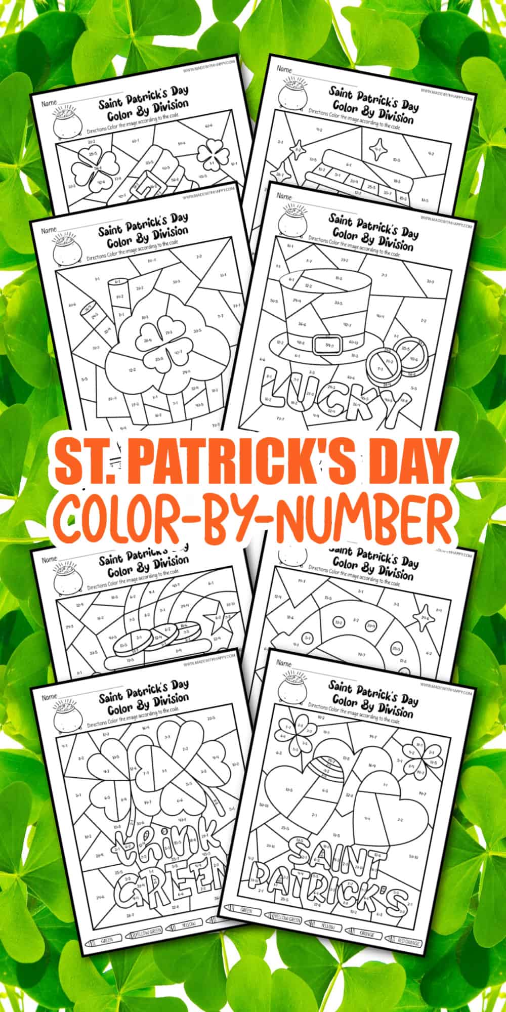 free color by number st. patrick's day