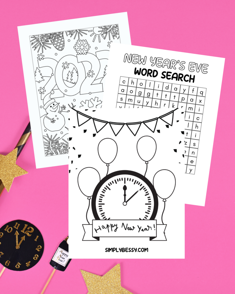 happy new year coloring pages free printable