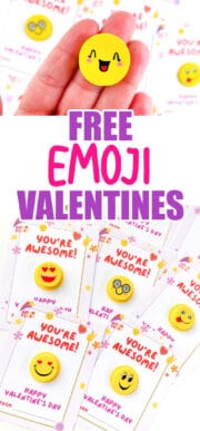 Free Printable Emoji Valentine Cards - Made with HAPPY
