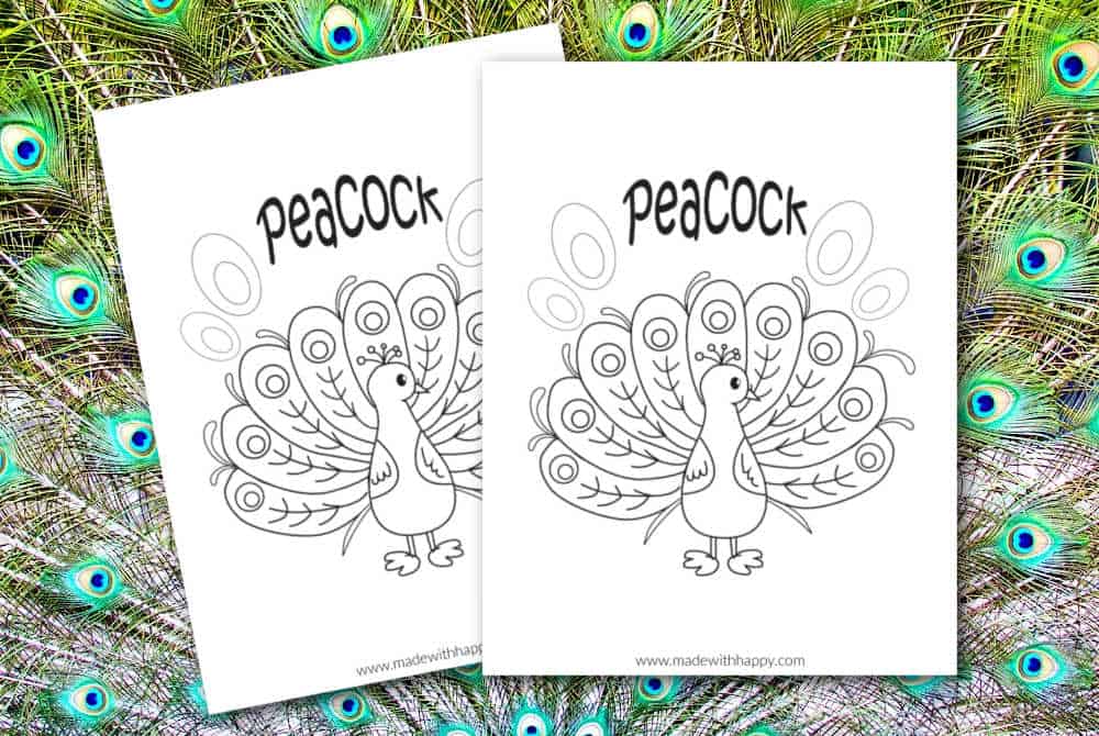 Free Peacock Coloring pages