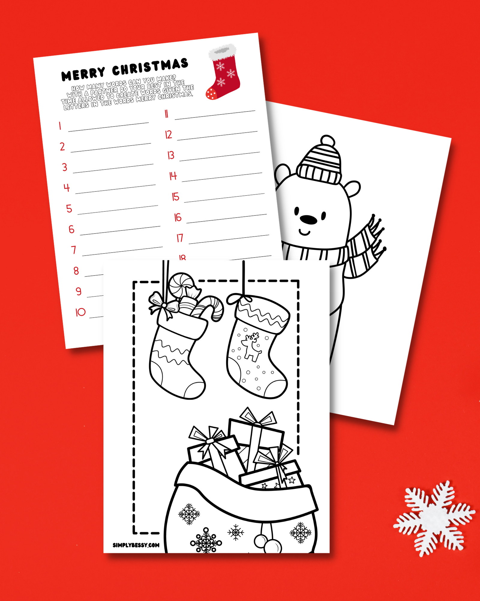 free christmas activity coloring book for kids
